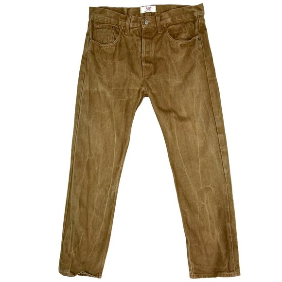 Levi’s 501 Jeans 36x30 Brown Distressed Grunge Washed Out Creased Fade - Picture 1 of 10